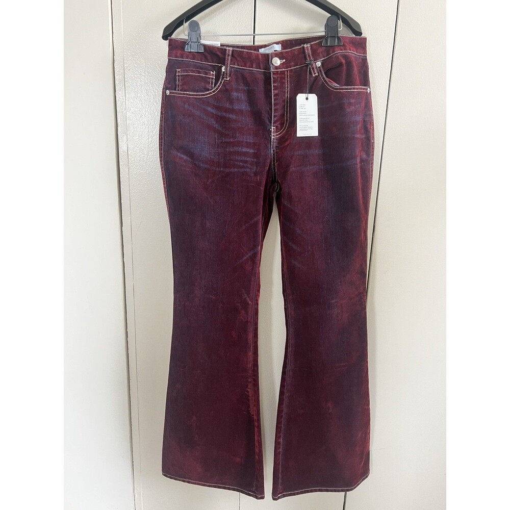 Forever 21 Premium Low Rise Flare Burgundy Pants Women’s Sz 31 NWT!